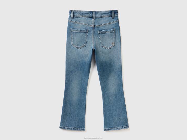 kinderen Benetton flared jeans met vijf zakken blauw 4R622713