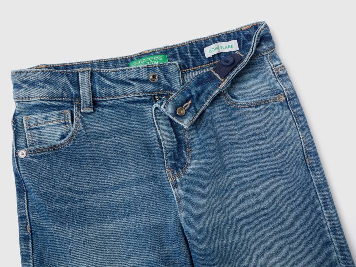 kinderen Benetton flared jeans met vijf zakken blauw 4R622713