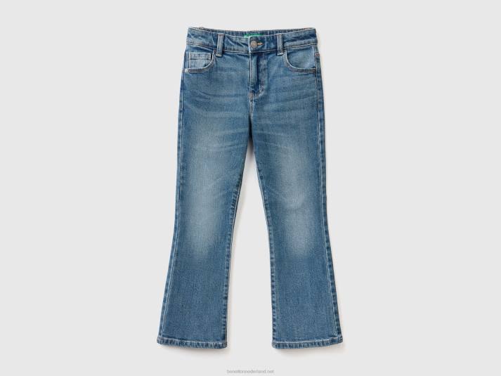 kinderen Benetton flared jeans met vijf zakken blauw 4R625423