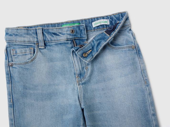 kinderen Benetton flared jeans met vijf zakken hemelsblauw 4R625452