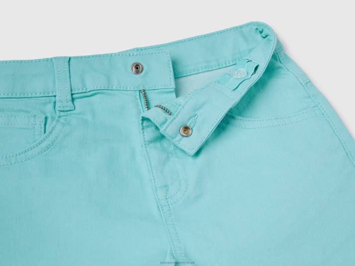 kinderen Benetton gerafelde short met hoge taille lichtblauw 4R625446
