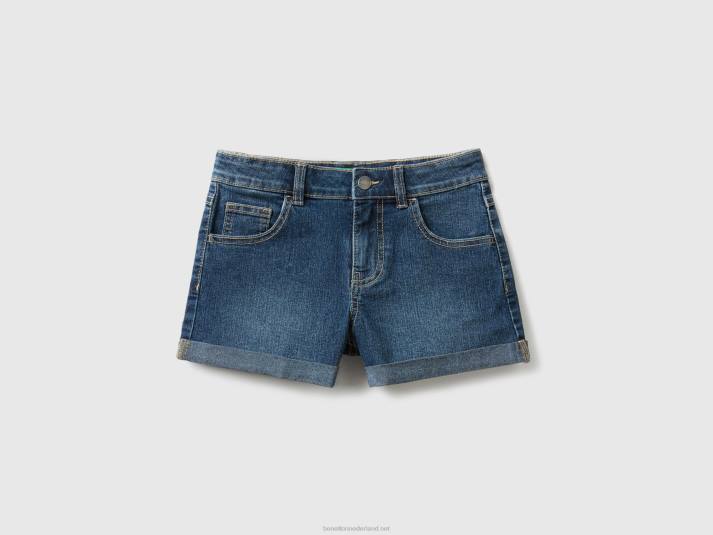 kinderen Benetton korte spijkerbroek van "eco-recycle" denim blauw 4R622689