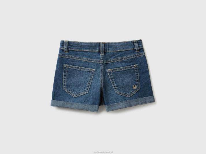 kinderen Benetton korte spijkerbroek van "eco-recycle" denim blauw 4R622689
