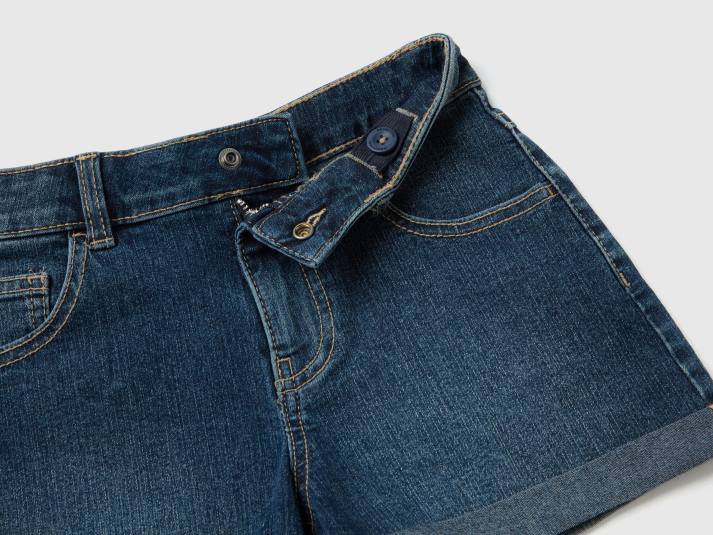 kinderen Benetton korte spijkerbroek van "eco-recycle" denim blauw 4R622689