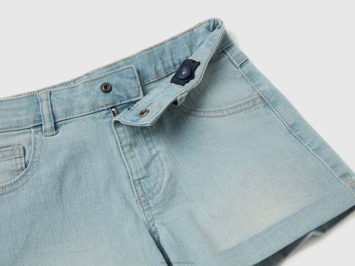 kinderen Benetton korte spijkerbroek van "eco-recycle" denim lichtblauw 4R625458