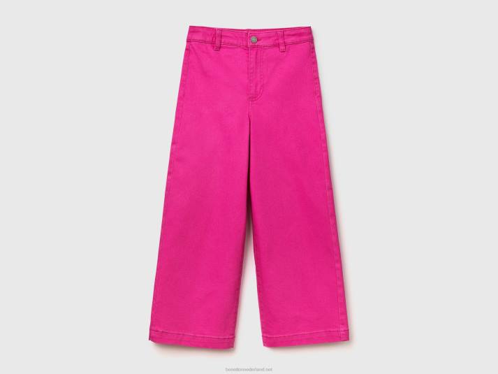 kinderen Benetton palazzo broek van stretchkatoen fuchsia 4R622638