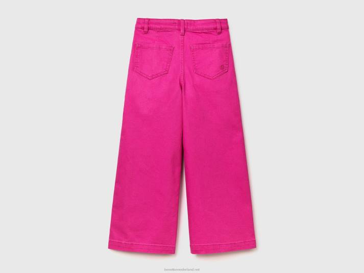 kinderen Benetton palazzo broek van stretchkatoen fuchsia 4R625455