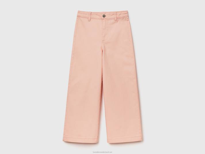 kinderen Benetton palazzo broek van stretchkatoen zacht roze 4R625428