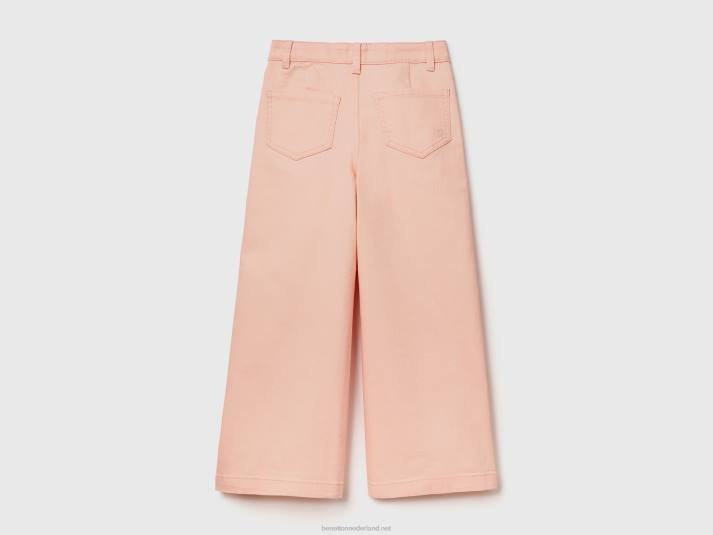 kinderen Benetton palazzo broek van stretchkatoen zacht roze 4R625428