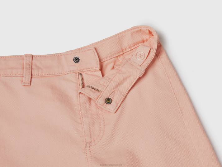 kinderen Benetton palazzo broek van stretchkatoen zacht roze 4R625428