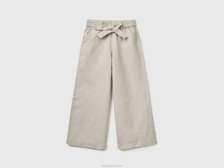 kinderen Benetton palazzobroek van linnenmix beige 4R622683
