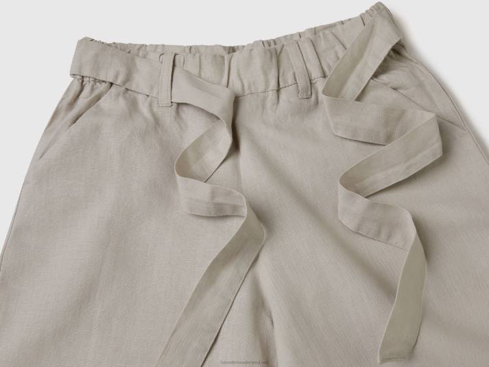 kinderen Benetton palazzobroek van linnenmix beige 4R622683