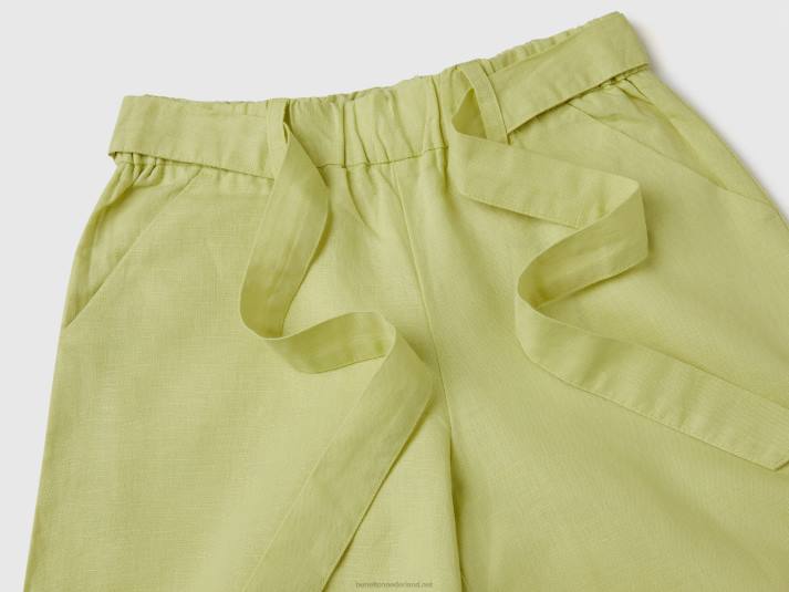 kinderen Benetton palazzobroek van linnenmix limoen 4R622642