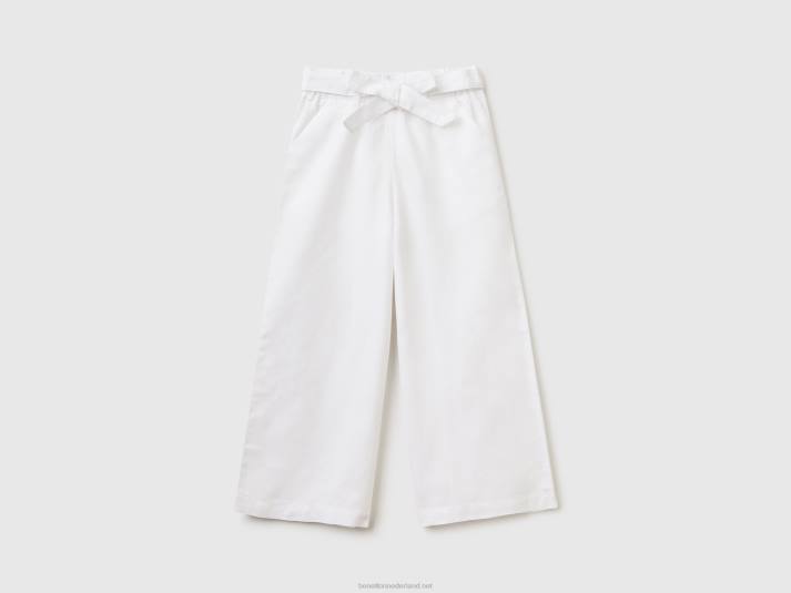 kinderen Benetton palazzobroek van linnenmix wit 4R622669
