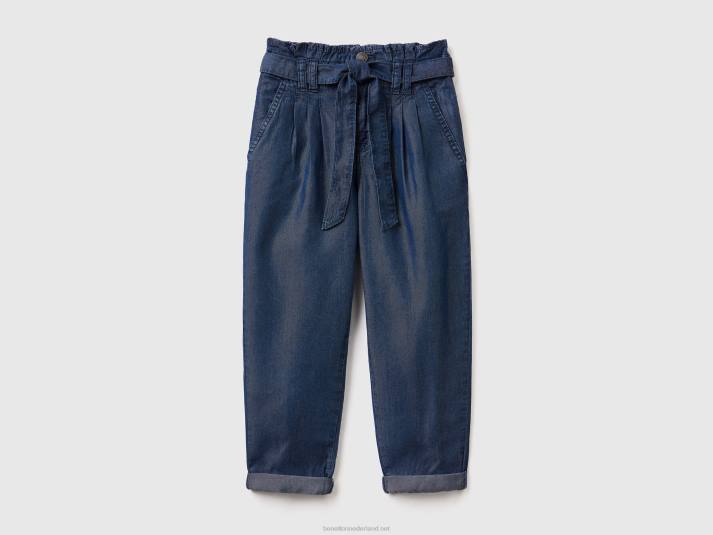 kinderen Benetton paperbagjeans met sjerp blauw 4R622639