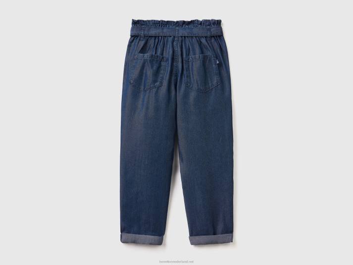 kinderen Benetton paperbagjeans met sjerp blauw 4R622639