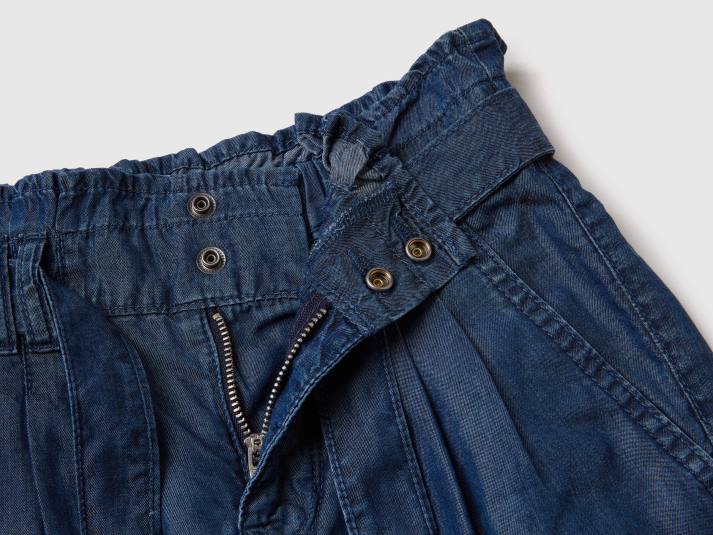 kinderen Benetton paperbagjeans met sjerp blauw 4R622639