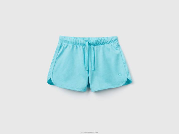 kinderen Benetton short in hardloopstijl van biologisch katoen hemelsblauw 4R622640