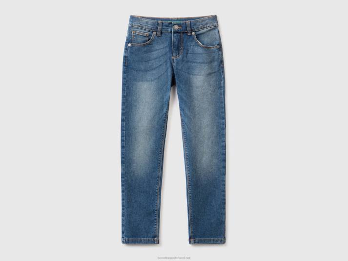 kinderen Benetton slimfit jeans met vijf zakken blauw 4R625481