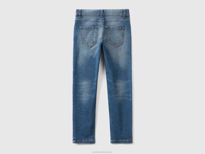 kinderen Benetton slimfit jeans met vijf zakken blauw 4R625481