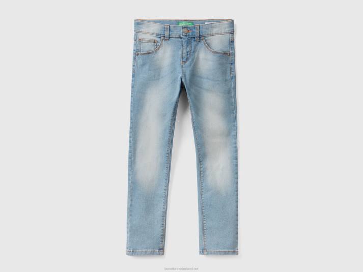 kinderen Benetton slimfit jeans met vijf zakken hemelsblauw 4R625486