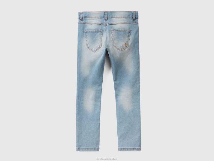 kinderen Benetton slimfit jeans met vijf zakken hemelsblauw 4R625486