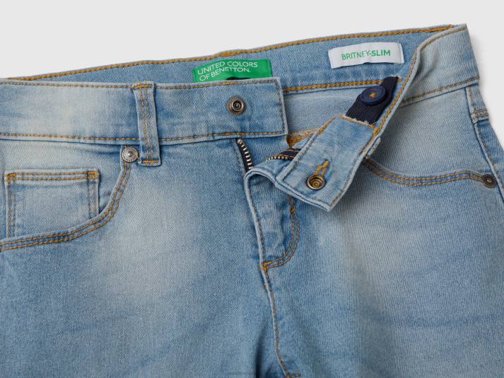 kinderen Benetton slimfit jeans met vijf zakken hemelsblauw 4R625486