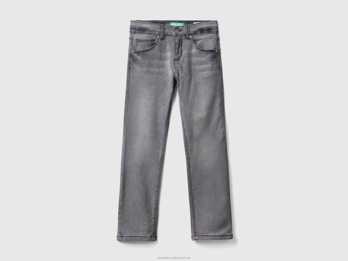 kinderen Benetton slimfit jeans met vijf zakken zwart 4R625483