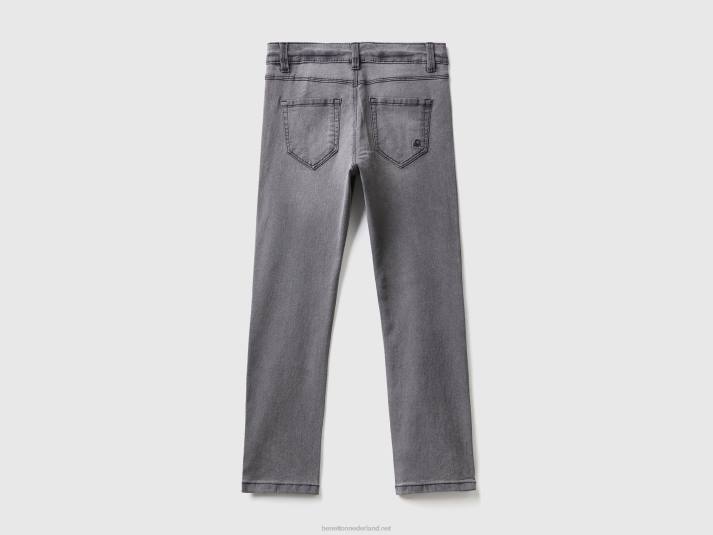 kinderen Benetton slimfit jeans met vijf zakken zwart 4R625483