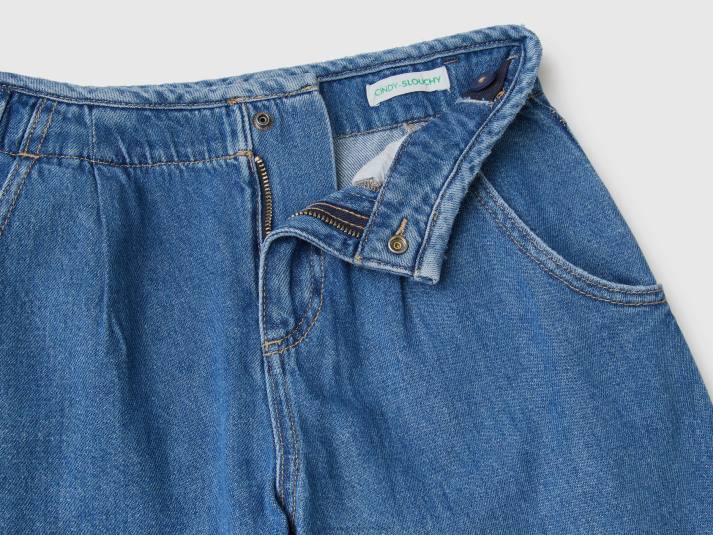 kinderen Benetton slouchy fit spijkerbroek donkerblauw 4R625471