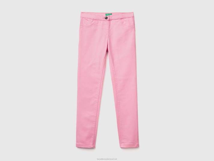 kinderen Benetton superskinny broek roze 4R625434