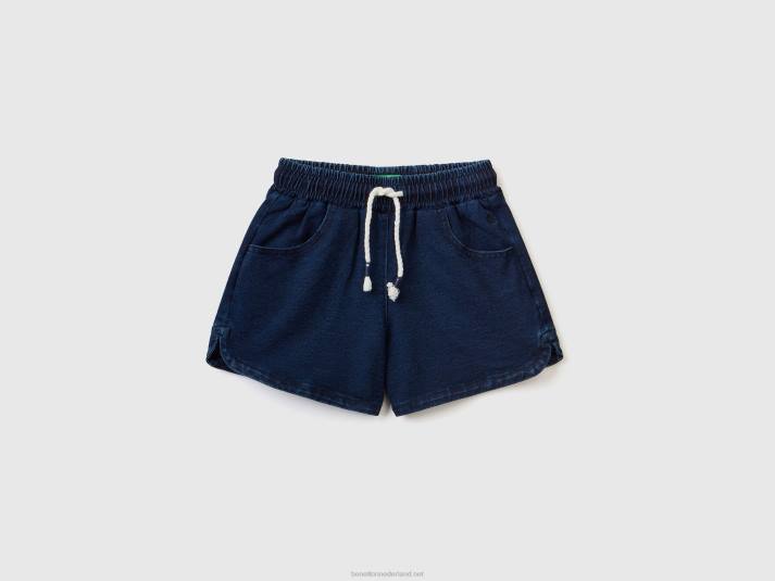 kinderen Benetton sweat bermuda's in denimlook donkerblauw 4R622718