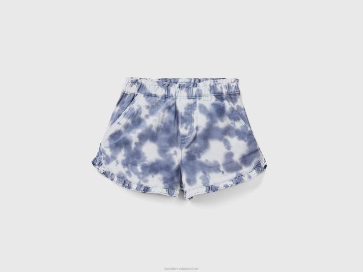 kinderen Benetton tie-dye short met ruches luchtmacht blauw 4R622630