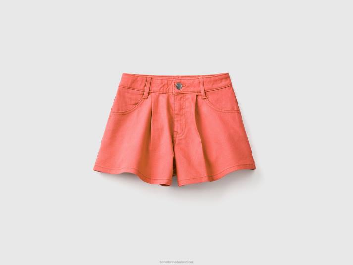 kinderen Benetton vlinder korte broek oranje koraal 4R625474