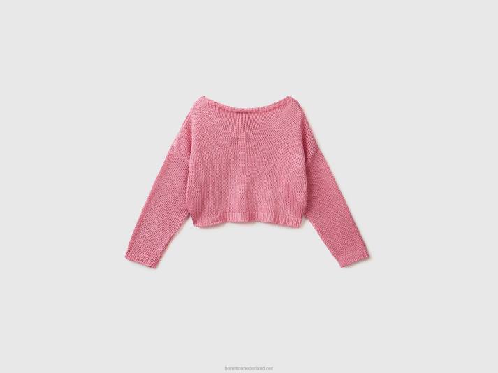 kinderen Benetton cropped trui roze 4R623425