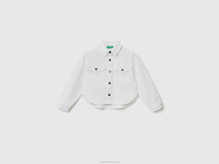kinderen Benetton kleurrijk jack van stretchkatoen wit 4R625190