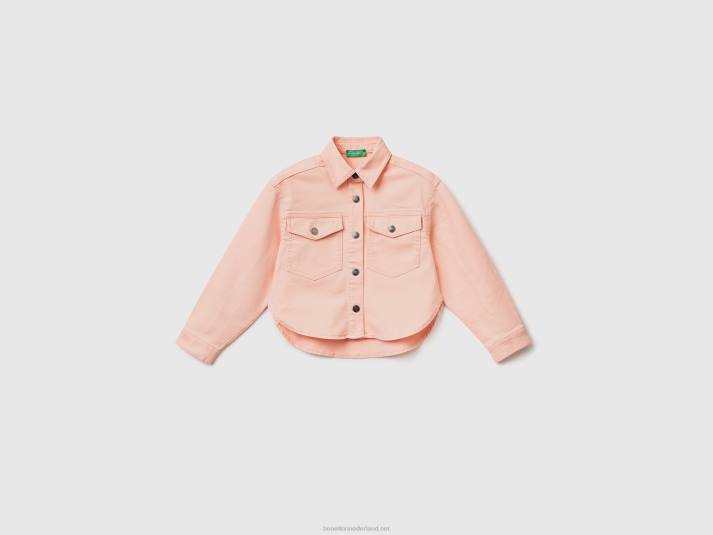 kinderen Benetton kleurrijk jack van stretchkatoen zacht roze 4R622436