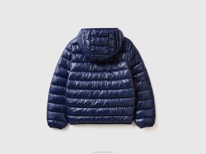 kinderen Benetton pufferjack met capuchon donkerblauw 4R622438