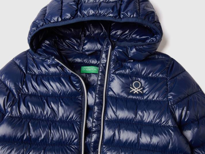 kinderen Benetton pufferjack met capuchon donkerblauw 4R622438