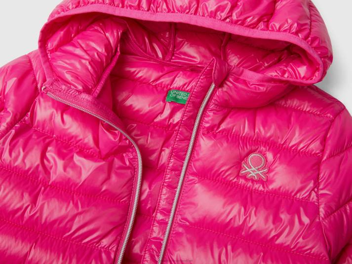 kinderen Benetton pufferjack met capuchon fuchsia 4R622435