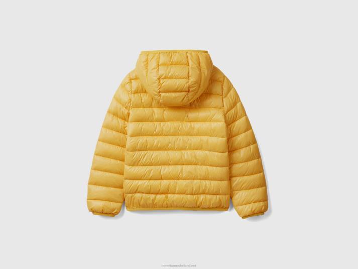 kinderen Benetton pufferjack met capuchon geel 4R622428