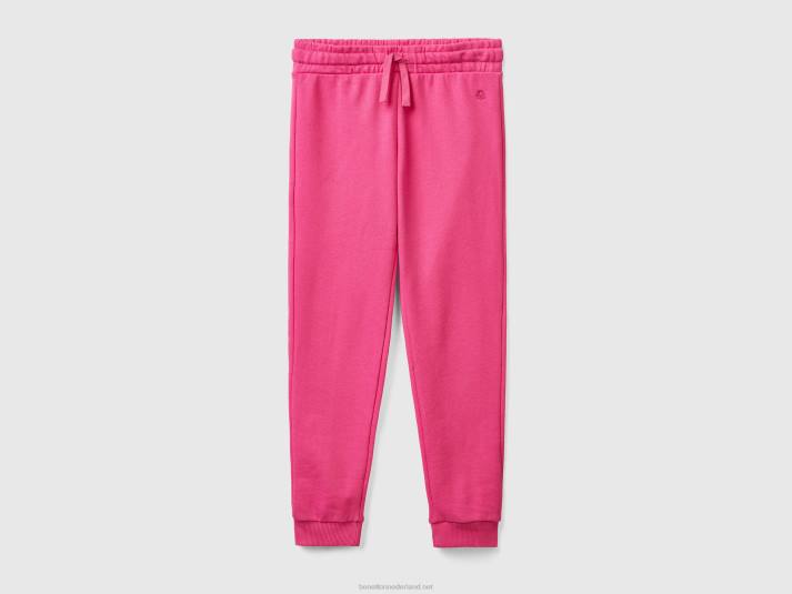 kinderen Benetton joggingbroek met logo fuchsia 4R622625