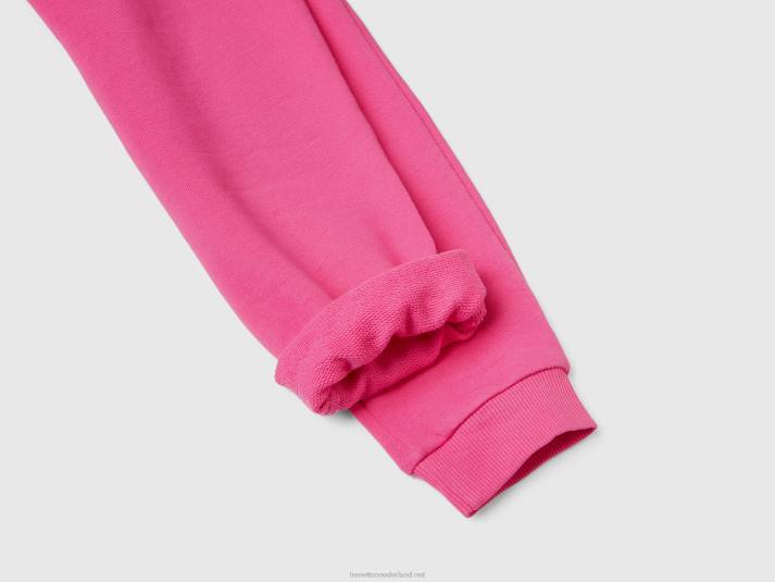 kinderen Benetton joggingbroek met logo fuchsia 4R622625