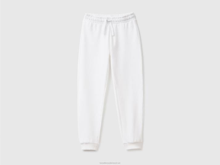 kinderen Benetton joggingbroek met logo wit 4R622707