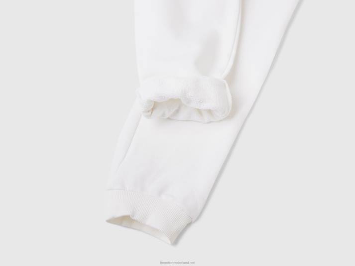 kinderen Benetton joggingbroek met logo wit 4R622707