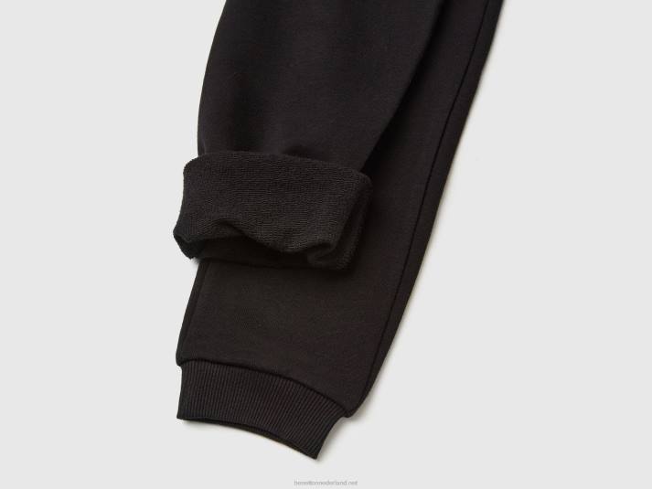 kinderen Benetton joggingbroek met logo zwart 4R622710