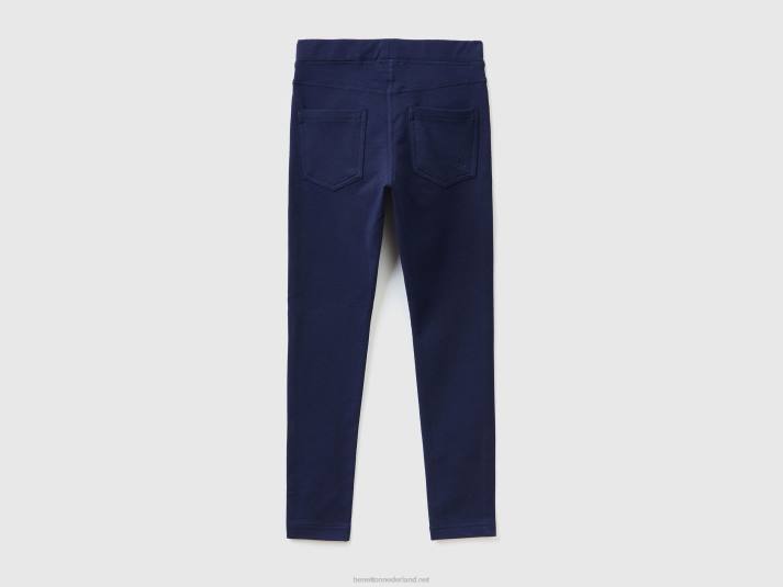 kinderen Benetton stretch sweatstof jegging donkerblauw 4R625480