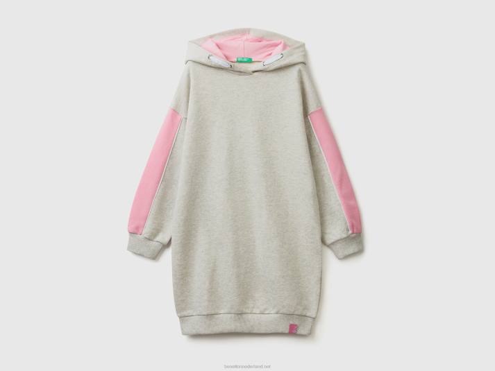 kinderen Benetton halflange sweatshirtjurk lichtgrijs 4R622574