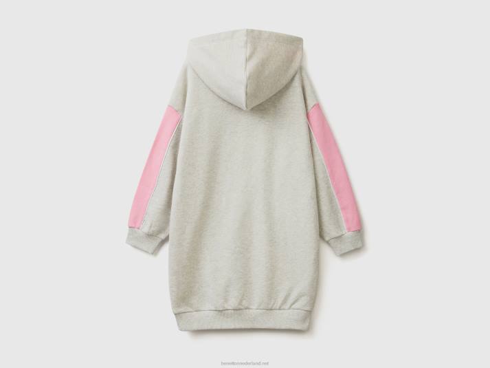 kinderen Benetton halflange sweatshirtjurk lichtgrijs 4R625360