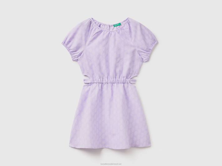 kinderen Benetton jurk met patroon van linnenmix lavendel 4R625367